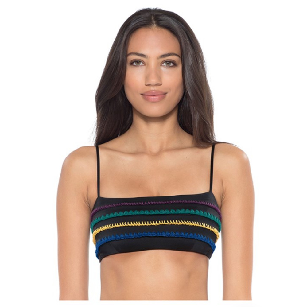 Soluna Swim Summer Solstice Stitch Bandeau Swim Top Black Size L